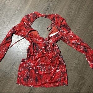 Red Minj Cutout Club Dress